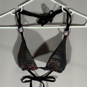 Heat Rainbow Stripe Swimsuit Top